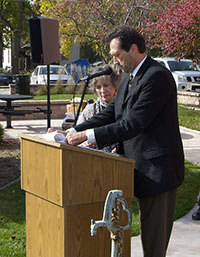 Mayor Porter at Town Clock Dedication